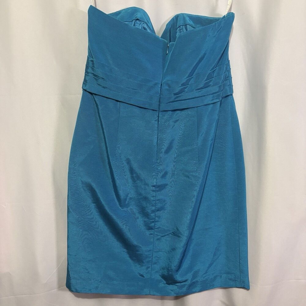 Shoshanna Women's Strapless Kira Dress Turquoise Blue USA Size 8 Homecoming Y2K - Picture 7 of 9